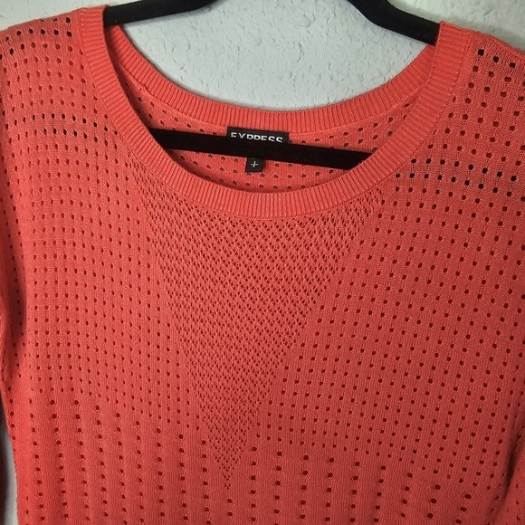 Express Lightweight Sweater Womens S Small Cutouts 3/4 Sleeve Seasonal Layering‎ - Picture 5 of 10